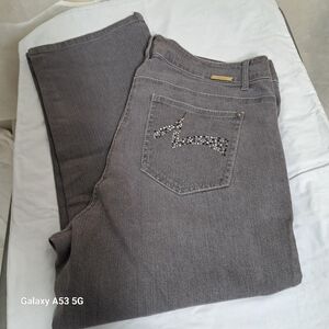 Autograph Gray Embellished Capri Jeans Women's Size 16